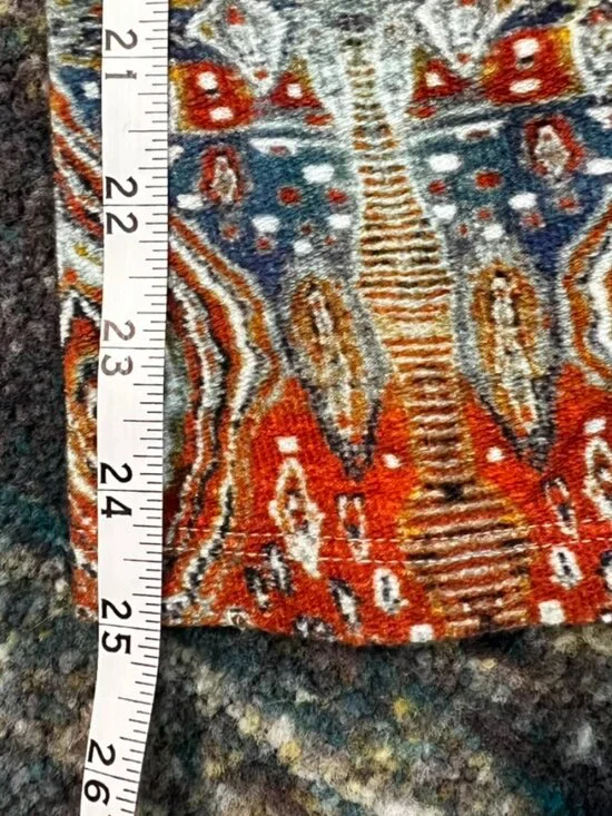 Sundance Boho Henley Top L Gray Southwest Cuffs Soft Cotton Serenity - Picture 10 of 11